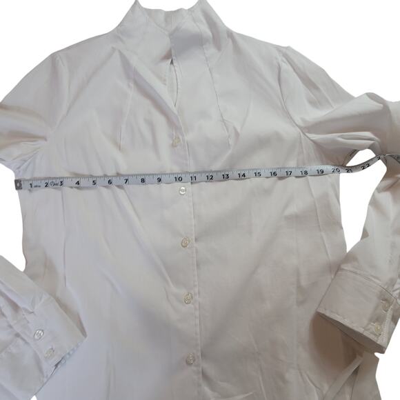 Zac & Rachel Long Sleeve White Button Front Blouse Women's L NWT - Picture 4 of 6